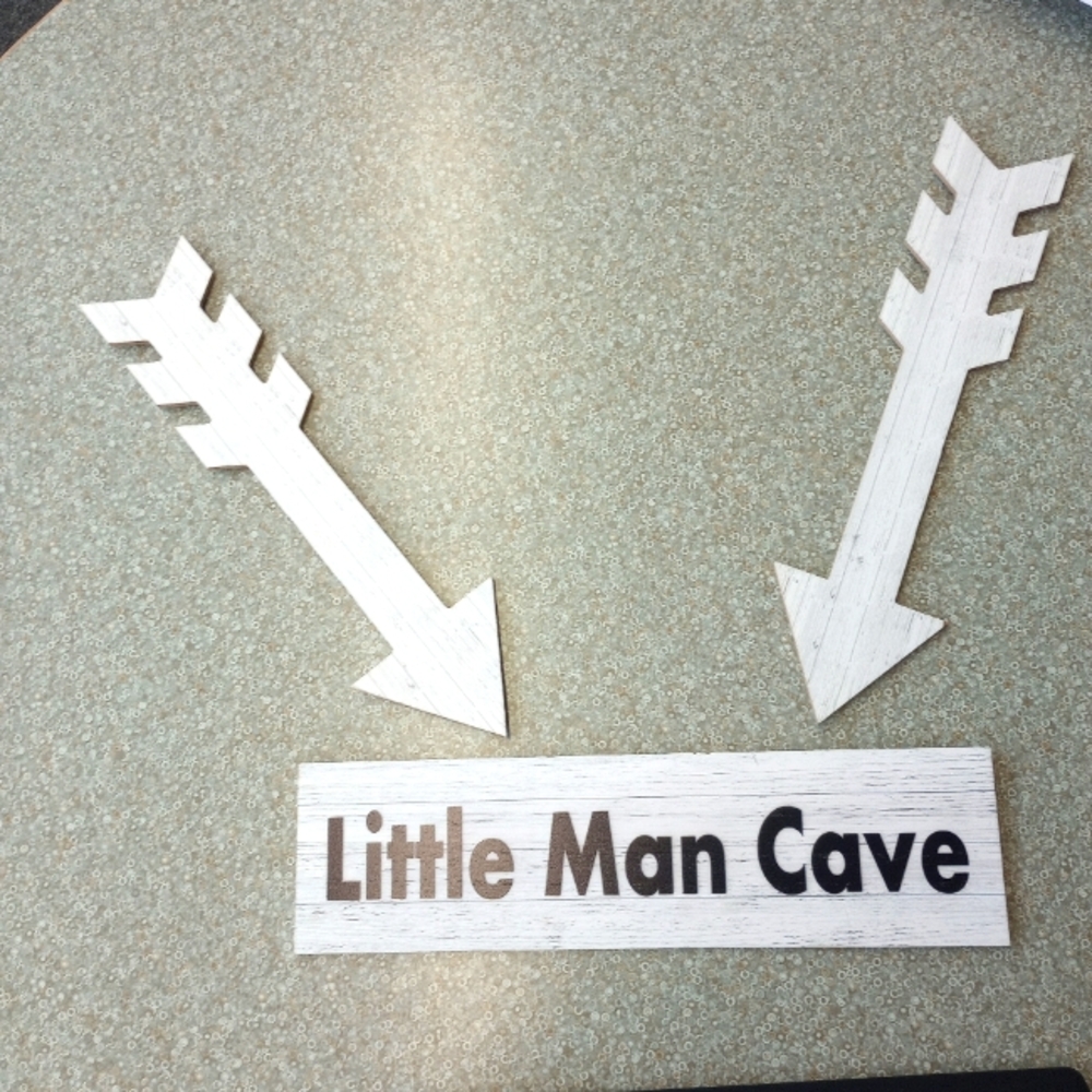 White and Black Wall Decor Arrows and Sign